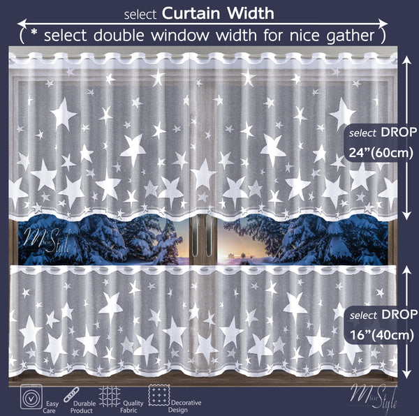 Stars pattern kitchen curtain quality and value