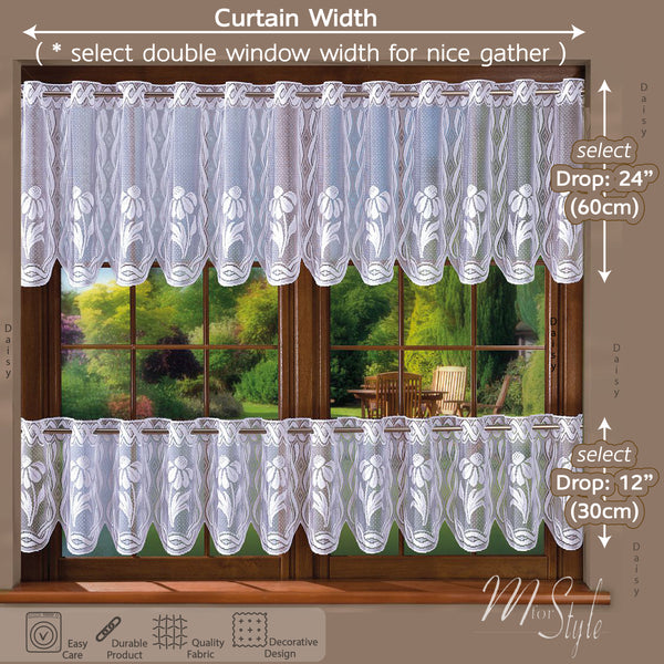 Daisies Kitchen Bathroom curtains Daisy floral decor Many Sizes