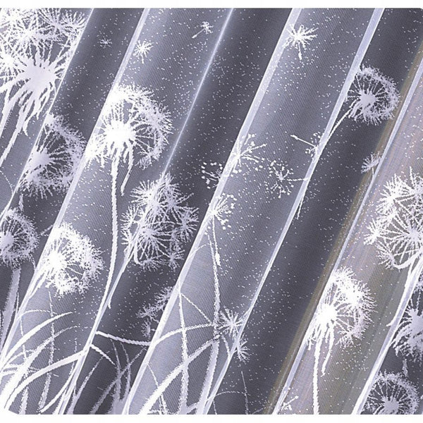 White Net Curtain with Dandelions pattern Ready to Hang MANY SIZES