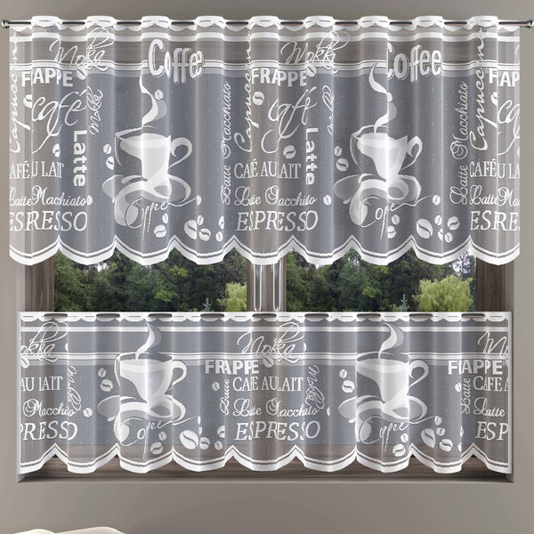 MforStyle Kitchen Cafe Curtain Coffee HEMMED EDGES Many Sizes