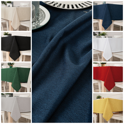 Water Resistant Tablecloth Hemmed Polyester Multiple Rich Colours Fabric Table cloth