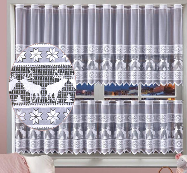 MforStyle Christmas decoration Cafe Net Curtain Reindeer