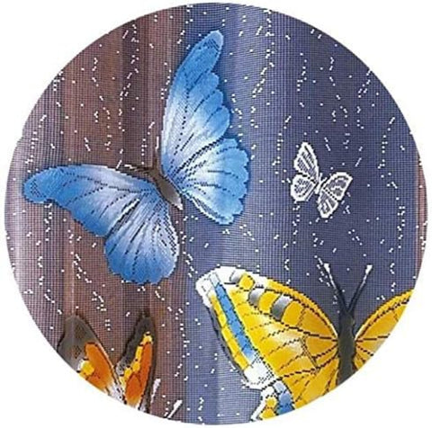 Butterflies Jacquard White Kitchen Cafe Net Curtain