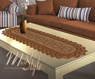 Table Runner Lace White or Antique Gold Polyester 14" x 47"