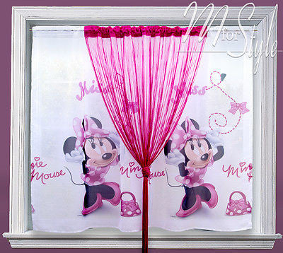 Voile curtain Pink string panel Kids Childrens Minnie Mouse  59"W 54"L 150x138cm
