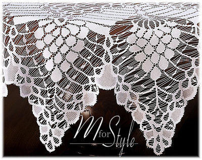 White Tablecloth Round Lace Crochet Effect 59" 150cm  Premium Quality
