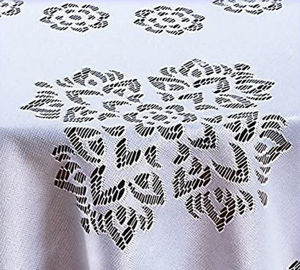 White Tablecloth Round Lace 49" ( 125cm ) Premium Quality