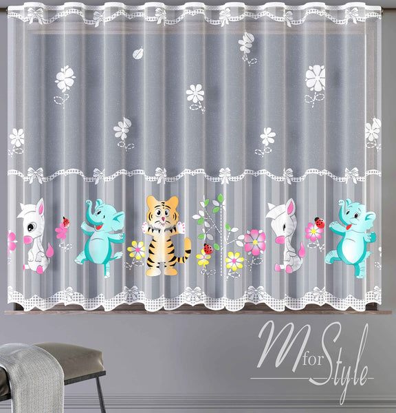 Kids Curtain ZOO animals Sold by Metres Children Room SLOT top - MANY SIZES